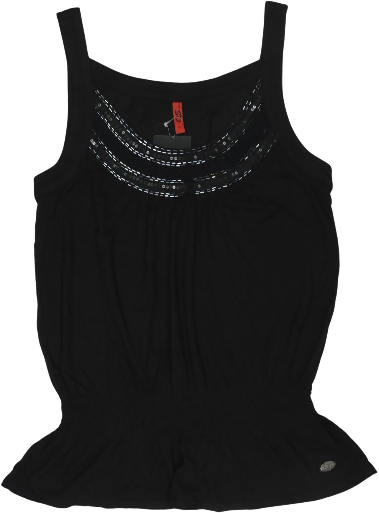 S. Oliver Damen Top, Schwarz, Gr. S, Modal - Second Hand