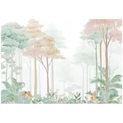 FOTOTAPETE Wald Bäume Grün 150x105 cm