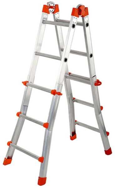 Gierre Peppina AL010DS - 2x6 marches, 2,71 m - Échelle télescopique en aluminium