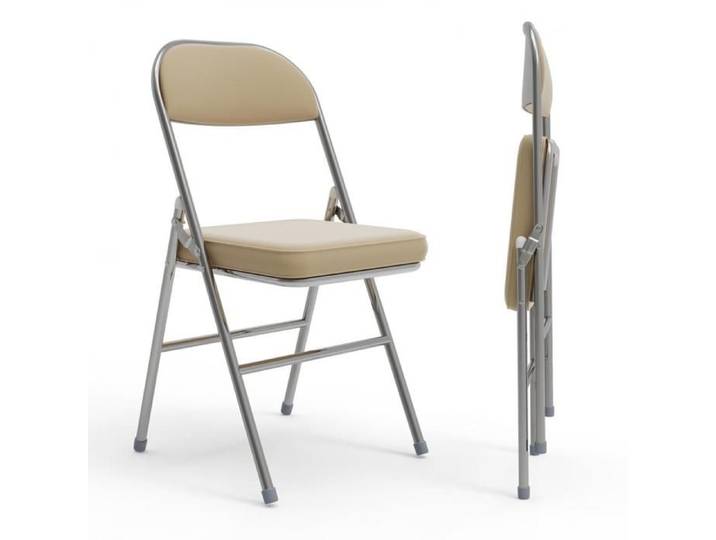KEDIA Lot de 2 Chaise Pliante Jaune 46x41x80.3cm Stable et Durable Tissu en cuir Portable Gain de Place Camping fêtes activité