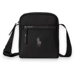 Polo Ralph Lauren für Herren. 405P16220001 Schwarze Umhängetasche mit Logo-Verzierung (OSFA), Lässig, Recyceltes Polyester