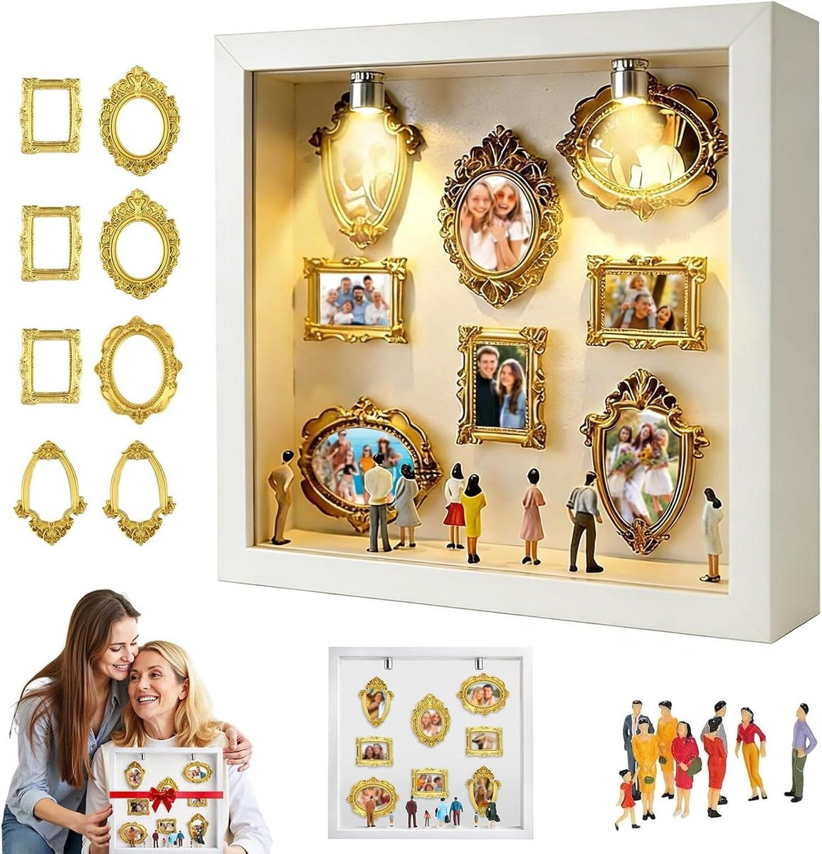 Mini Museum Silhouetdoos Wit - DIY Fotolijstjes Vitrine - 27.3 x 27.3 cm