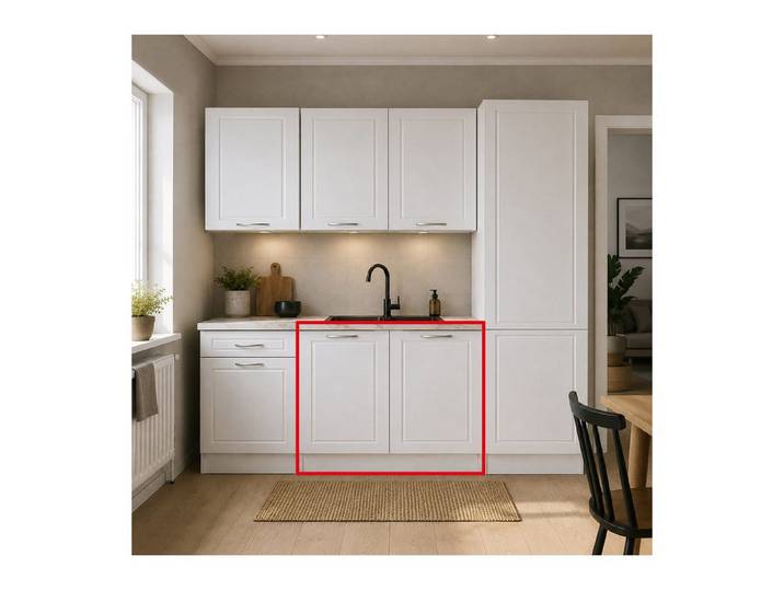 HTI-Living Spülenunterschrank Spülenunterschrank Jenna Country Weiß 80 cm (1 Stück, 1-St., 1 Spülenunterschrank) Modular erweiterbar, Landhausstil, Arbeitsplatte Marmoroptik