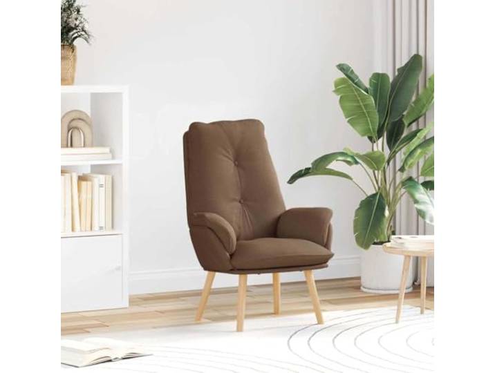 Brauner Sessel aus Polyester und Sperrholz mit Armlehnen 69x74x93 cm Moderner Sessel, pflegeleichter Polyesterstoff, robuste Sperrholz-Konstruktion, vielseitig einsetzbar in Wohnraum und Büro