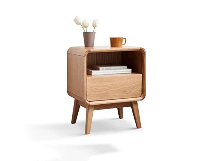 Bett mit Stauraum Quadratischer Doppelschiebeschubladen-Nachttisch for den Innenbereich Wohnzimmer-Seitenschrank Schlafzimmer-Schließfach mit großer Kapazität Desktop