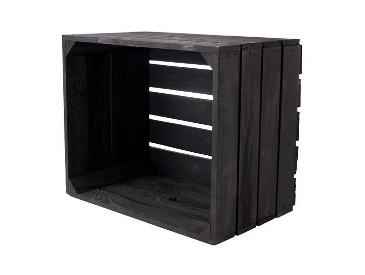 Holzkiste HOLZ ZOLLHAUS Holz Zollhaus Holzharasse Vintage , schwarz, B:50cm H:40cm T:30cm, Aufbewahrungsboxen, Holzkiste
