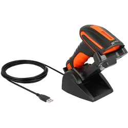 Delock 90556 (1D-Barcodes, 2D-Barcodes), Barcode Scanner, Orange, Schwarz