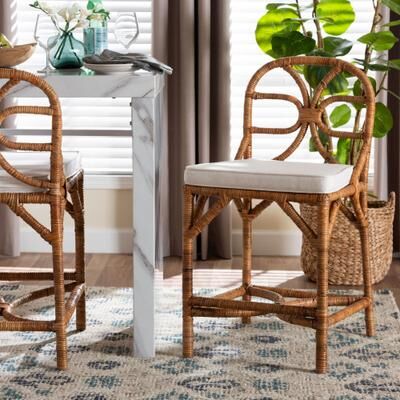 Alondra Natural Rattan Counter Stool by Bali & Pari in Honey (Size OS)