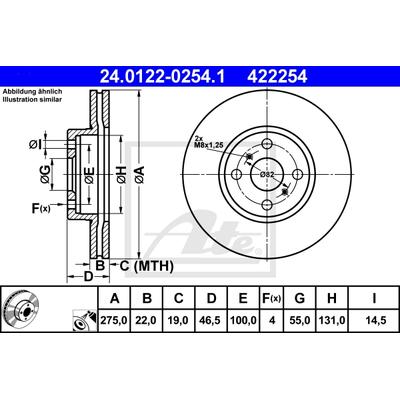 ATE Bremsensatz, Scheibenbremse Bremsen-Set VA + HA SIZW2N95W9 Vorderachse belüftet 275mm 22mm für Subaru TOYOTA LEXUS