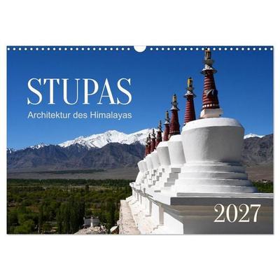 Stupas – Architektur des Himalayas (Wandkalender 2027 DIN A3 quer), CALVENDO Monatskalender