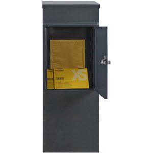 SafePost Briefkasten 85555 ScanPro 855 anthrazit, aus Stahl, mit Zylinderschloss, Standbriefkasten, 36 x 100 cm