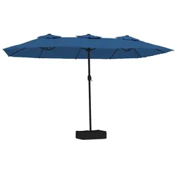 Helloshop26 - Doppelschirm mit LED-Beleuchtung für eine gemütliche Atmosphäre 449 x 265 cm aus azurblauem Polyester 02_0047384