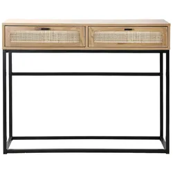 KONSOLE aus Rattan mit 2 Schubladen - L100cm