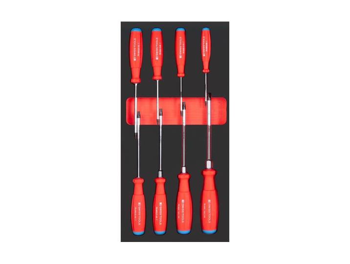 Schraubendreher KRAFTWERK 8-teilig , rot (bunt), L:200mm, Schraubendreher, Schraubendreher