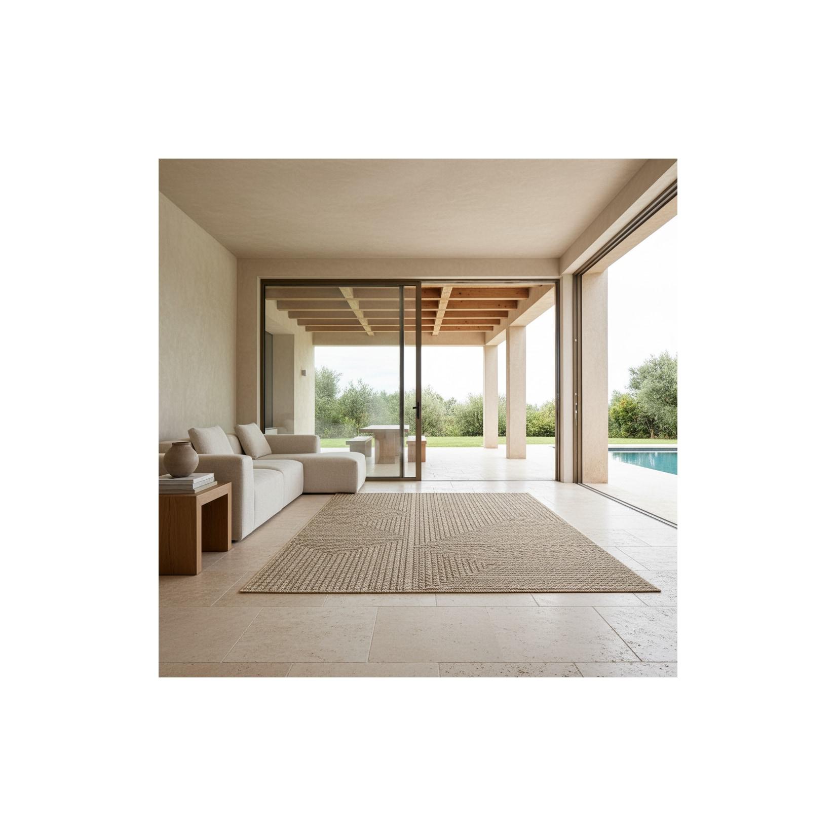 Teppich Outdoor ARLBERG in Beige, in Jute-Optik, aus Polypropylen, 80 x 250 cm