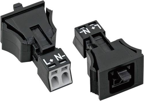 WAGO 890-702 Netz-Steckverbinder WINSTA MINI Buchse, gerade Gesamtpolzahl: 2 16A Schwarz