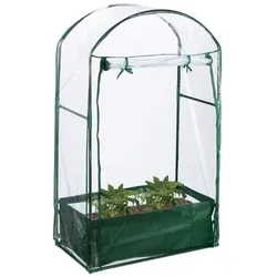 Relaxdays Balkon Gewächshaus mit Pflanzsack Dunkelgrün,Transparent