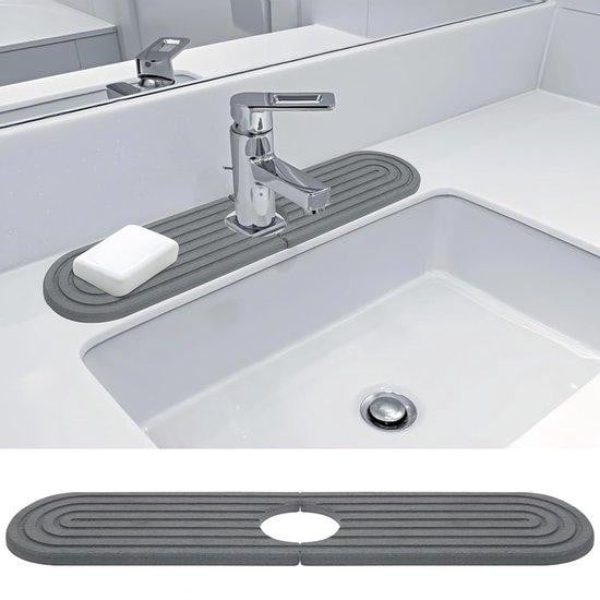 Afdruiprek voor keuken en badkamer met schuurpapier, zwart, 45 x 10 cm