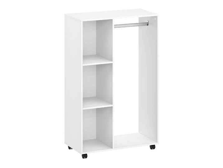 Garderobe Kleiderständer GAMET auf Rollen 80 x 128 cm weiss