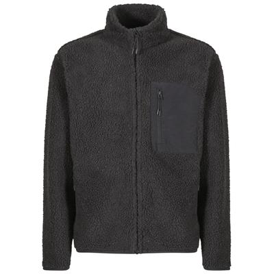 Allwetterjacke ANOTHER COTTON LAB "Another Cotton Lab Sherpa Jacket", Herren, Gr. M, schwarz, 100% Polyester, unifarben, normal, amerikanischer Ausschnitt, Jacken