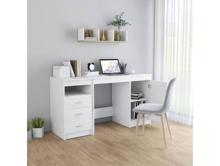 Bureau Scandinave - Table de bureau Mobilier De Bureau Meuble De Bureau Blanc 140x50x76 cm Aggloméré