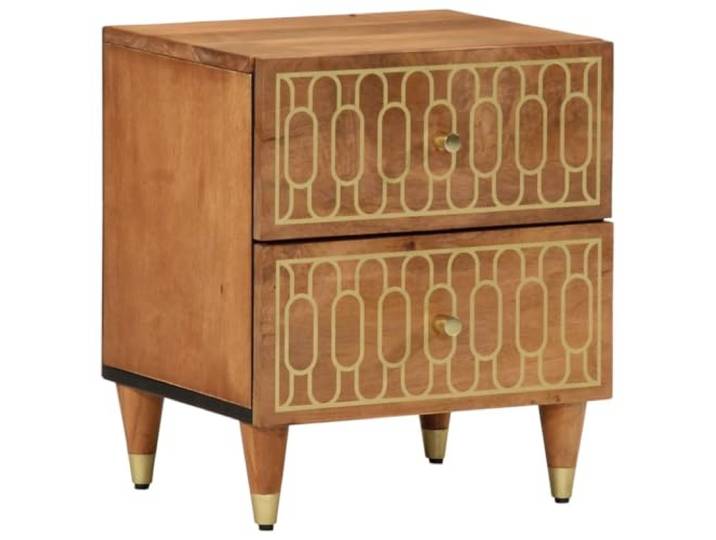 Heofavd Nachttisch Massivholz Mangoholz Beistelltisch 40x33x46 cm