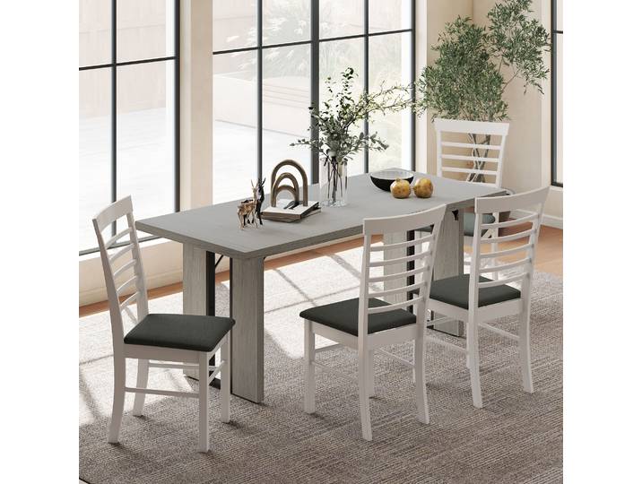 HOMCOM Table à Manger Industrielle Bois Acier 180x80x75 cm