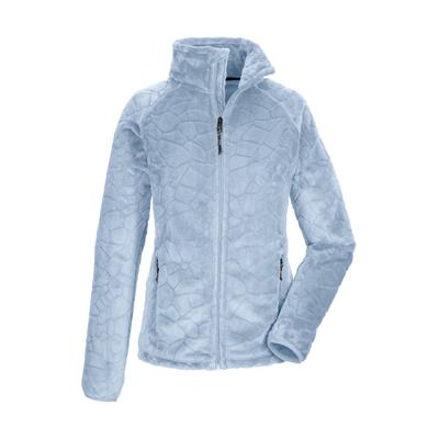 Fleecejacke KILLTEC "KOW 56 WMN FLC JCKT", Damen, Gr. 46, blau (hellblau), Obermaterial: 100% Polyester, Jacken Fleecejacke, Weiche Fleecejacke, verschließbare Taschen, Kinnschutz