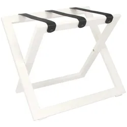 Kofferständer WOOD aus Holz Buche Weiß mit Riemen Nylon Schwarz