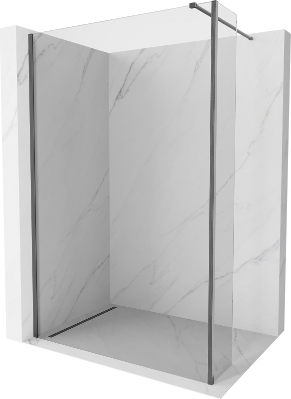 Mexen Kioto Walk-in Duschwand 145x200cm, transparent, gun gray