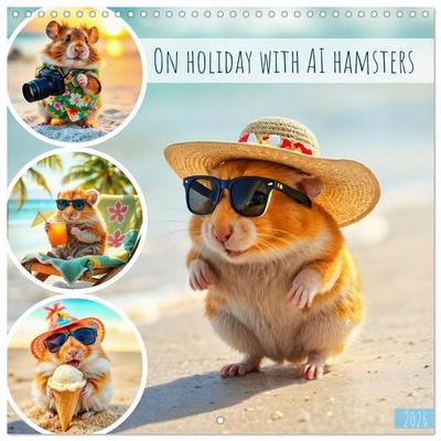 On holiday with AI hamsters (Wall Calendar 2026 12 × 12 Inch) CALVENDO 12 Month Wall Calendar