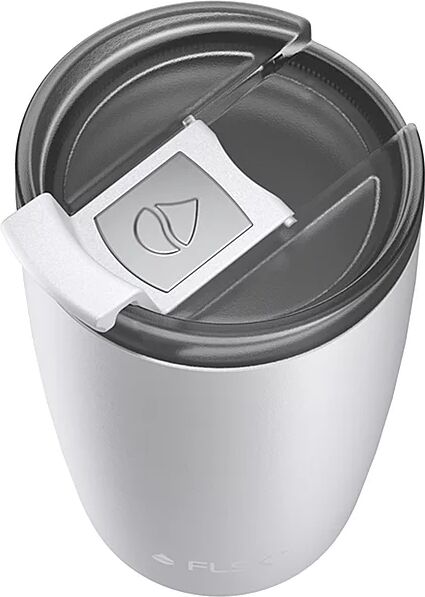 FLSK Isolierbecher - Thermosbecher CUP Coffee to go-Becher 0,35l Edelstahl White weiss B