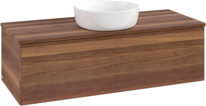 Villeroy und Boch Antao Waschtisch-Unterschrank L32012HM mit Beleuchtung, 120x36x50cm, Waschbeckenplattenfarbe warm walnut, warm walnut