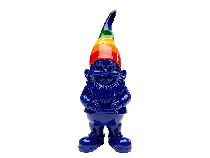 home24 Decoratief beeldje Kabouter Rainbow 21cm blauw/blauw