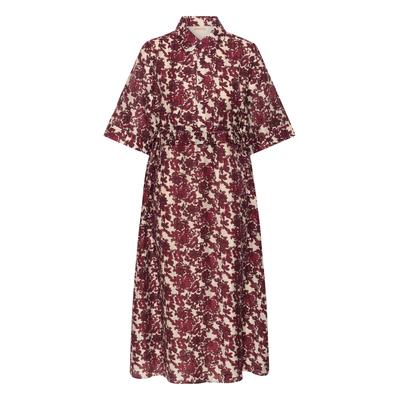 Midikleid CULTURE "Damen Kleid CUmelody", Damen, Gr. S, N-Gr, rot (rot floral), Obermaterial: 72% Lyocell CLY. 28% Polyamid PA., Kleider Midikleid