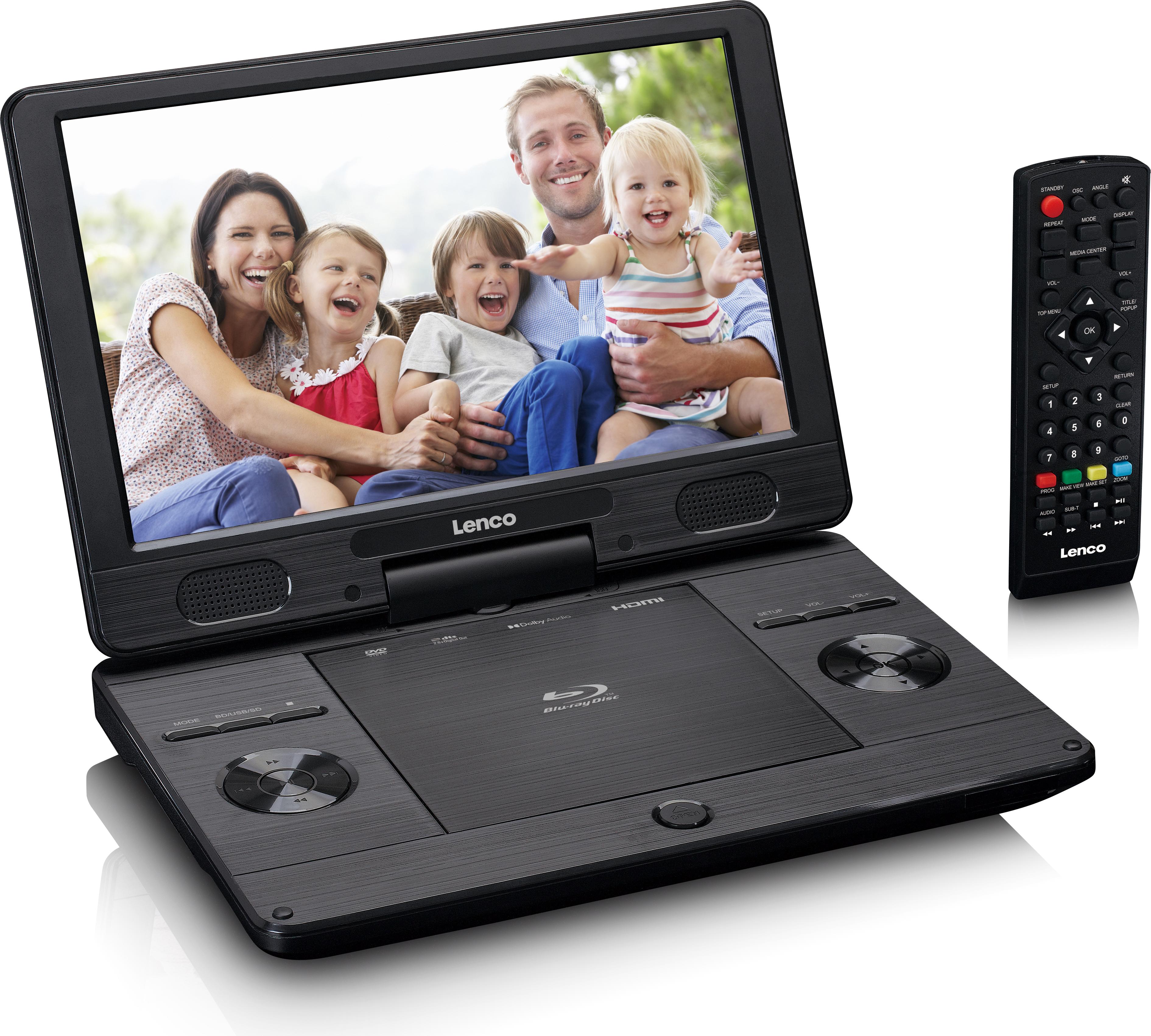 Lenco BRP-1150BK Tragbarer Blu-ray-Player 11,5 Zoll Display für Reisen Schwarz