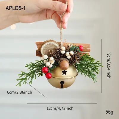 DynamicDeals Mixed Pendant Christmas Tree, Christmas Bell Antlers Bow Pinecone Bell, Showcase Car Hanging Decoration 4