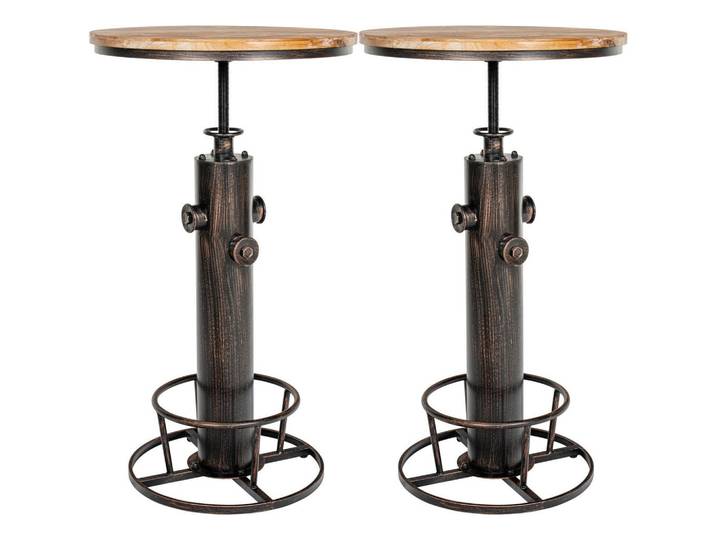 CLP Stehtisch 2er Set Metall bronze, Bronzefarben, 54x91x54 cm, Esszimmer, Esstische, Stehtische
