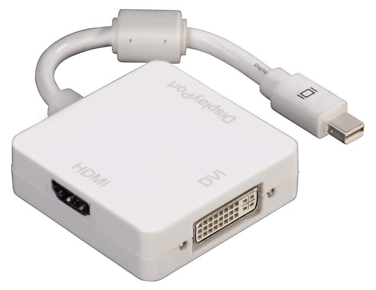 Hama 3-in-1 Mini-DisplayPort adapter naar HDMI, DVI en DisplayPort