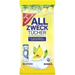Gut & Günstig 4256151000 Reinigungstuch Allzweck Citrus 80 Stück