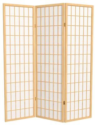 Red Lantern 5 ft. Tall Window Pane Shoji Screen