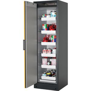 asecos Gefahrstoffschrank Q-Classic 90, 30090, mit 6 Auszügen, Feuerwiderstand Typ 90, gelb, (B/H/T) 59,9 x 196 x 62cm