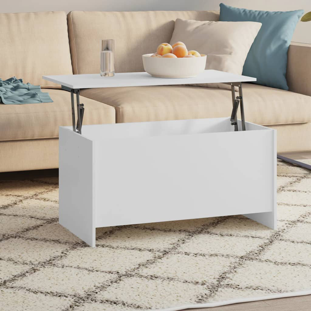 Latitude Run Hydia Lift Top Sled Coffee Table with Storage White 52.5cm H x 102cm L x 55.5cm W