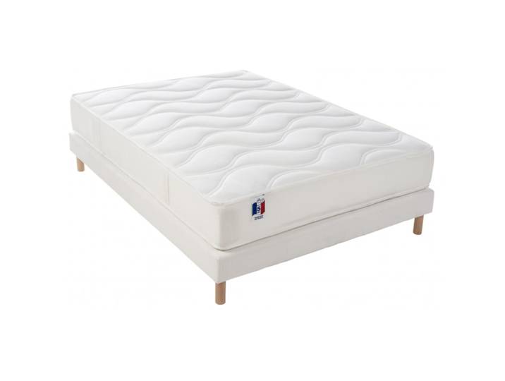 Ensemble matelas 100% latex aéré 3 zones sommier 140x190