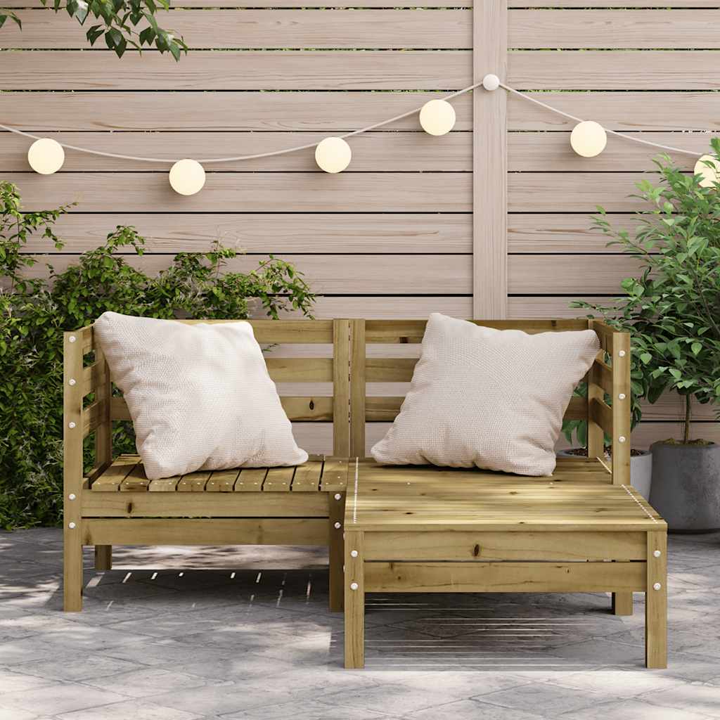 vidaXL Corner Sofa 2 place Solid Pine Wood Natural Impregnated Medium