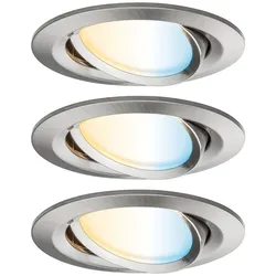 Paulmann Starterset Smart Home smik Gateway mit Wandtaster + LED Einbauleuchte Nova Plus Coin Basisset schwenkbar Tunable White 5180