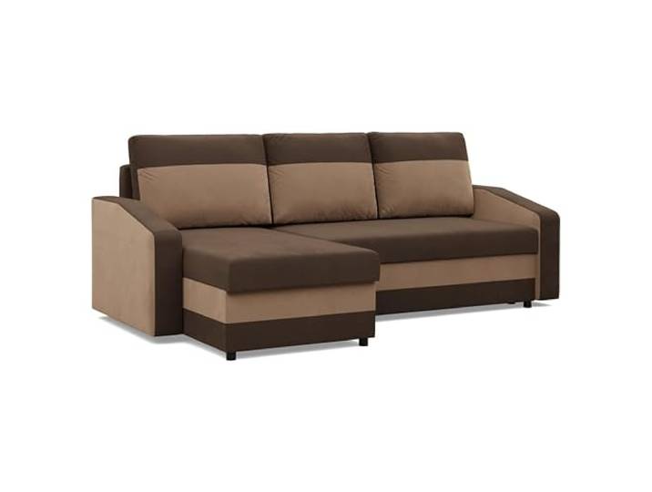 Mebligo - Ecksofa mit Schlaffunktion und Bettkasten Orion, Eckcouch Universelle Seite, Sofa L Form (BxTxH) 231 x 140 x 85 cm, Couch Wohnzimmer, Ecke Sofa, Dunkelbraun + Braun (Mikro 20 + Mikro 48)
