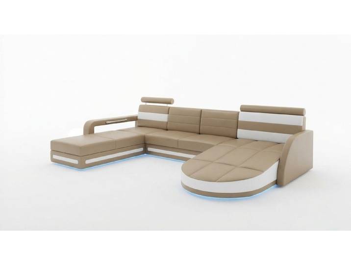 JVmoebel Wohnlandschaft Schwarze Eckcouch mit LED-Funktion und USB-Anschlüssen, Made in Europa