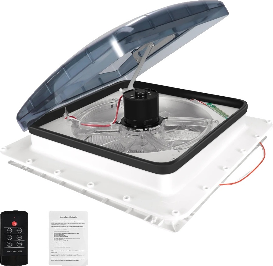 RV-Dachbelüftungsventilator, 10 Geschwindigkeiten Fernbedienung, automatischer Regensensor , 3-Geschwindigkeits-Fernbedienung, EU
