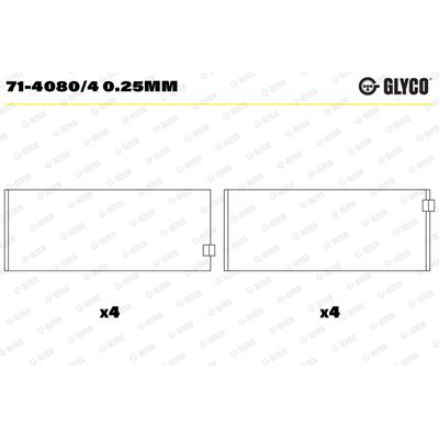 GLYCO Pleuellager 71-4080/4 0.25mm für Iveco